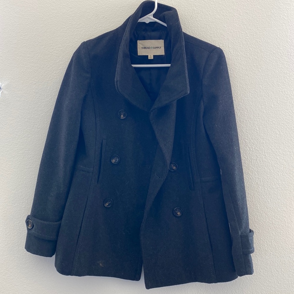 Grey Thread and Supply pea coat
